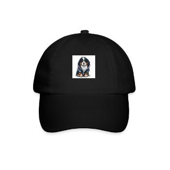 Berner Sennenhund - Baseballkappe - Schwarz/Schwarz - Vorne