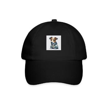 Jack Russel Terrier - Baseballkappe - Schwarz/Schwarz - Vorne