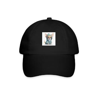 Chihuahua im Hoodie. - Baseballkappe - Schwarz/Schwarz - Vorne