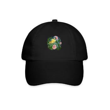 Colorful bird - Baseball Cap - black/black - Front
