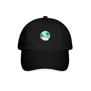 Sommerurlaub Sonne Palmen Insel Palme Strand - Baseballkappe - Schwarz/Schwarz - Vorne