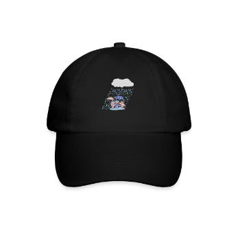 3 cute kids in the rain - Baseball Cap - black/black - Front