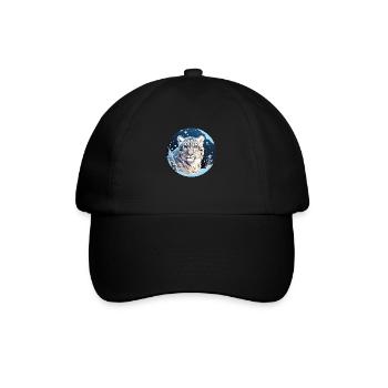 Schneeleopard - Baseballkappe - Schwarz/Schwarz - Vorne