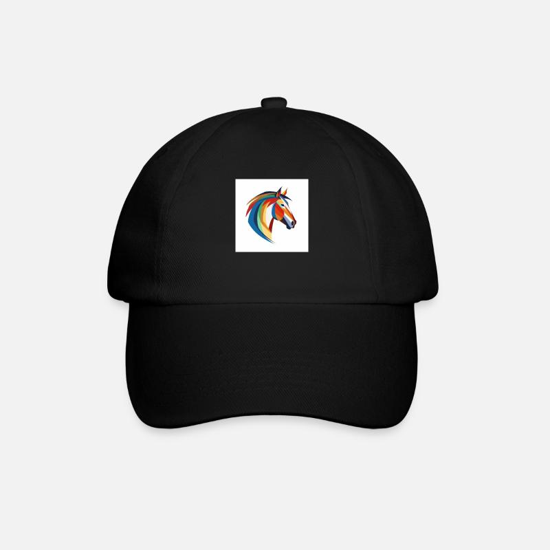 White Horse Art - Baseballkappe - Schwarz/Schwarz
