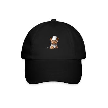 Yorkshire Terrier Cuisine chiot Chien Restaurateur - Casquette classique - noir/noir - Devant