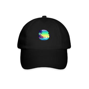 Summer Holiday Sun Palm Beach Palm Island - Baseball Cap - black/black - Front