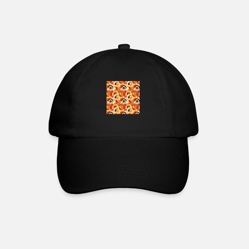 Abstract Seamless Pattern Shapes Lines Modern Art - Baseball Cap - black/black