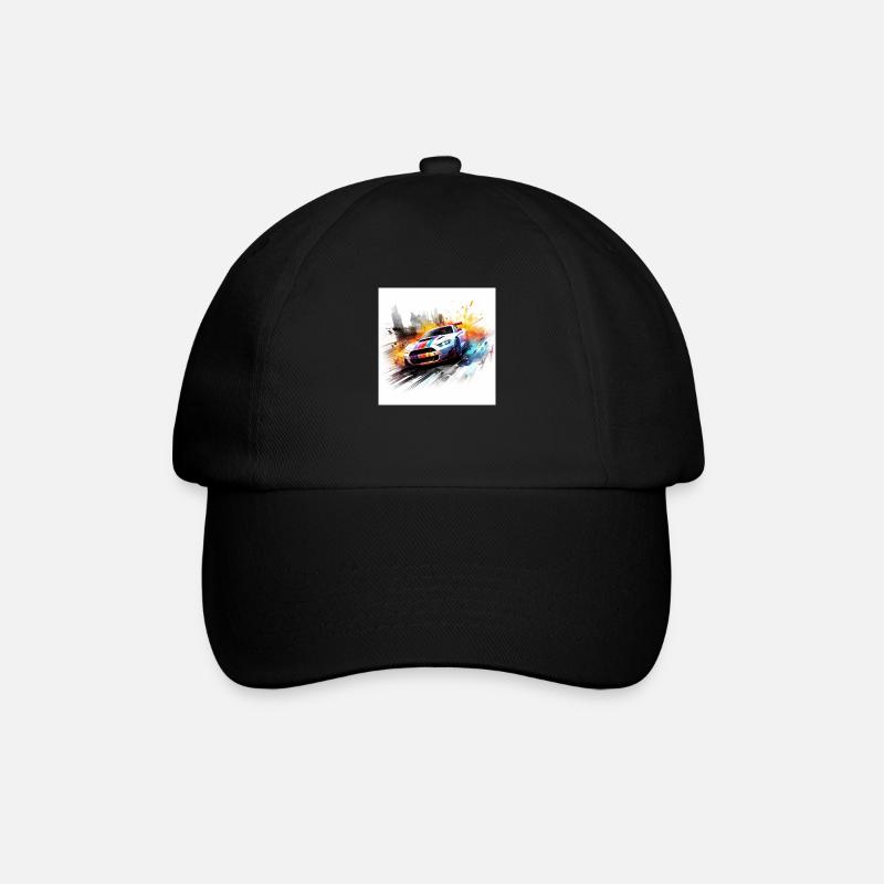 Need for speed gaming art, orange, white, retro - Baseball Cap - black/black