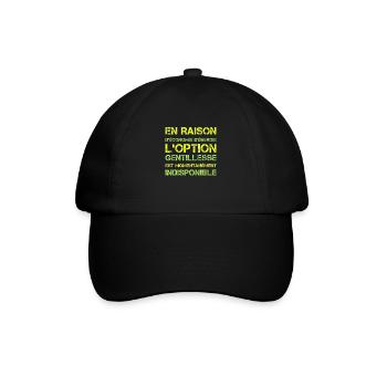 Economie énergie l'option gentillesse indisponible - Casquette classique - noir/noir - Devant