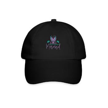 Birthday Mermaid, Mermaids Birthday Party - Casquette classique - noir/noir - Devant