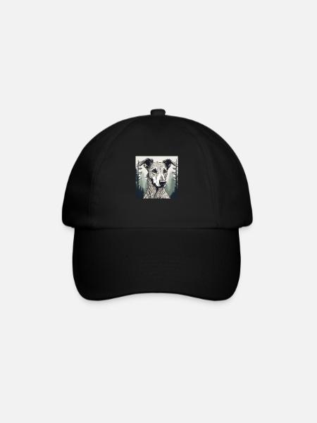 Portrait of a Lurcher - Baseball Cap - black/black