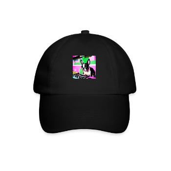 Boston Terrier DJ - Casquette classique - noir/noir - Devant