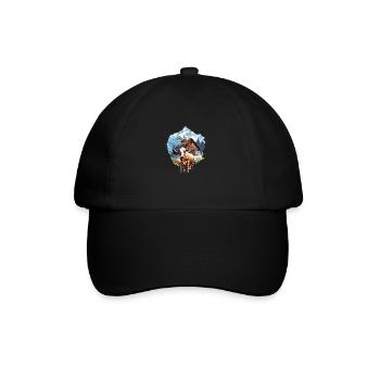 Zermatt, Matterhorn, mountain, chalet, cow - Baseball Cap - black/black - Front