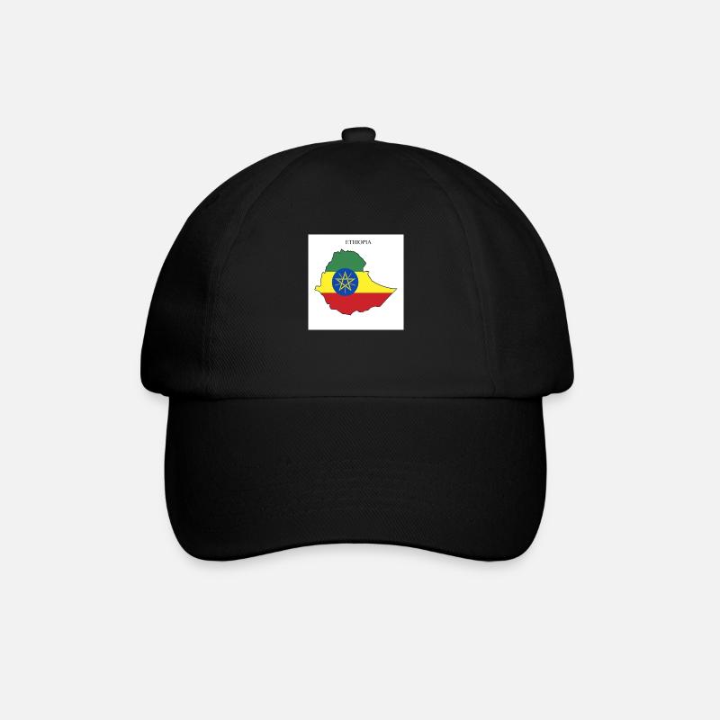 Drapeau de l’Éthiopie, Carte - Casquette classique - noir/noir