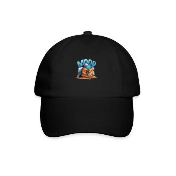 Eule - Baseballkappe - Schwarz/Schwarz - Vorne