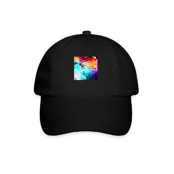 Bunter Hexagon-Rausch - Baseballkappe - Schwarz/Schwarz - Vorne