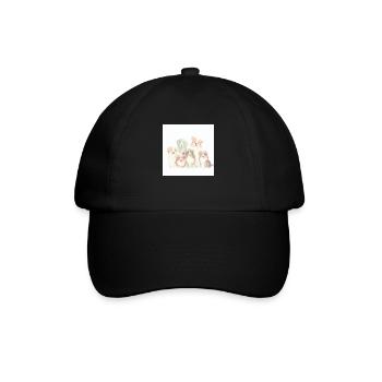 Hundeliebe in Aquarell - Baseballkappe - Schwarz/Schwarz - Vorne