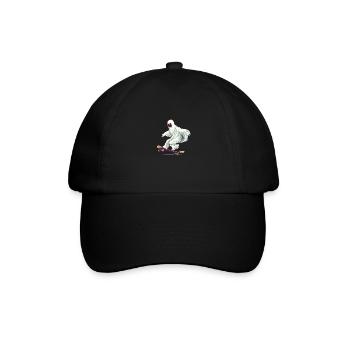 Cool Cartoon Halloween Ghost on his Skateboard - Baseball Cap - black/black - Front