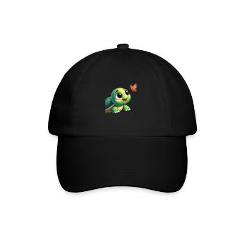 Cartoon Schildkröte 4 - Baseballkappe - Schwarz/Schwarz - Vorne