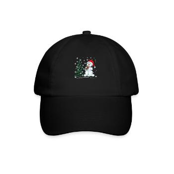 Bonhomme de neige de Noël - Casquette classique - noir/noir - Devant