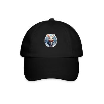 lapin drôle dans le motif enfant de neige - Casquette classique - noir/noir - Devant