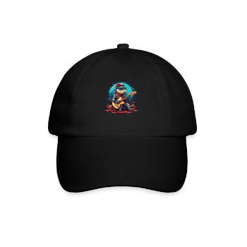 Crocodile à bascule avec guitare électrique pour petits et grands - Casquette classique - noir/noir - Devant