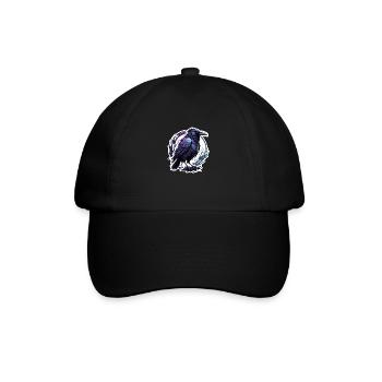 Corbeau / oiseau / animal / volant / plumes / ailes - Casquette classique - noir/noir - Devant