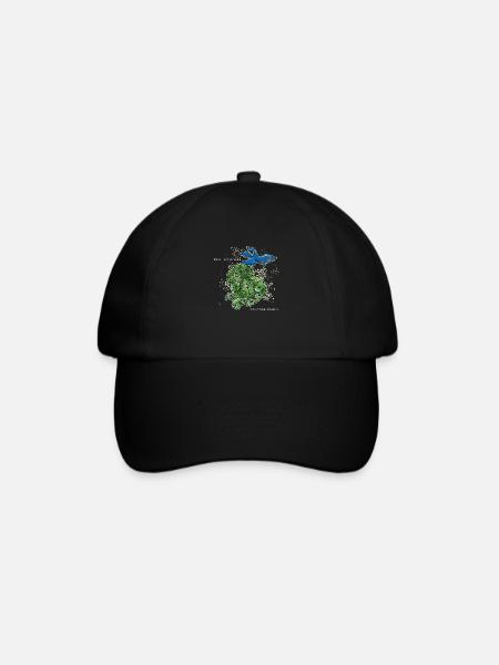 vogel pfau art deco simpel spruch lustig funken - Baseballkappe - Schwarz/Schwarz
