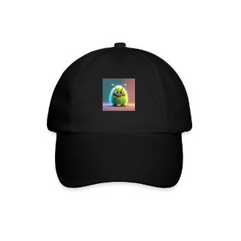 Happy Halloween cute monster tongue out scary fun - Baseball Cap - black/black - Front