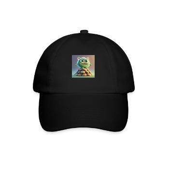 cute monster scary funny spooky sitting on a heap - Baseball Cap - black/black - Front