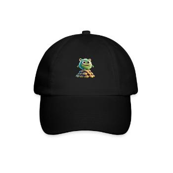 cute monster scary funny spooky sitting on a heap - Baseball Cap - black/black - Front