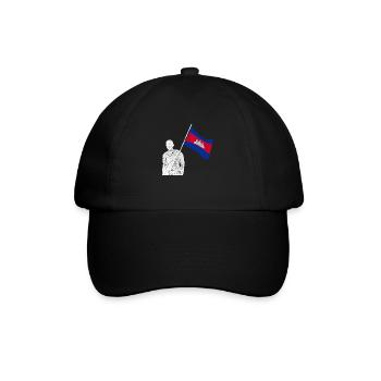 Temple du Cambodge Khmer Vintage drapeau je cadeau - Casquette classique - noir/noir - Devant