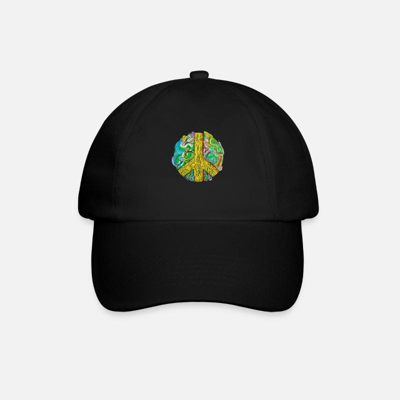 Paix - signe de paix aquarelle abstrait - Casquette classique - noir/noir