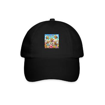 Rettet die Blumen - Baseballkappe - Schwarz/Schwarz - Vorne