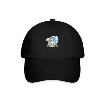 Cheerful Kids Unicorn Rainbow Logo - Baseball Cap - black/black - Front