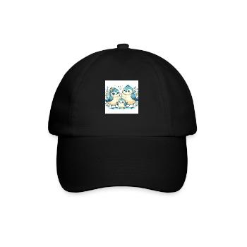 Cute Bird Family - Baseball Cap - black/black - Front