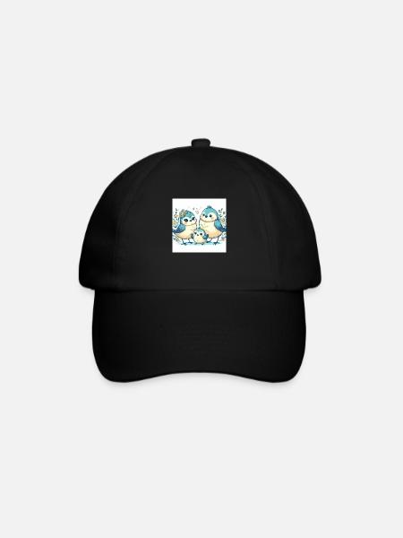 Famille d’oiseaux mignons - Casquette classique - noir/noir