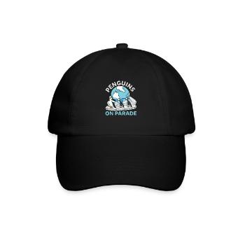Funny Antarctic Penguins On Parade Wildlife - Baseball Cap - black/black - Front
