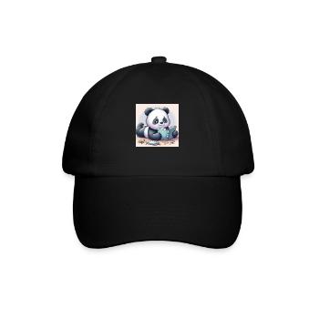 Panda Buch - Baseballkappe - Schwarz/Schwarz - Vorne