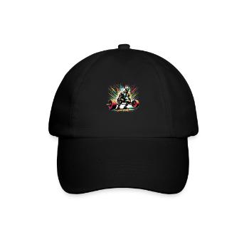 Powerlifting Energie: Kunst-Explosion - Baseballkappe - Schwarz/Schwarz - Vorne