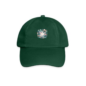 Composition floral couleur pastel - Casquette classique - vert bouteille - Devant