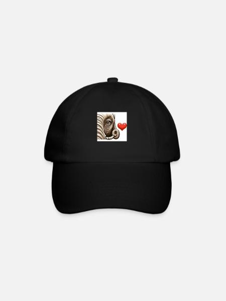 Elefant - Love - Baseballkappe - Schwarz/Schwarz