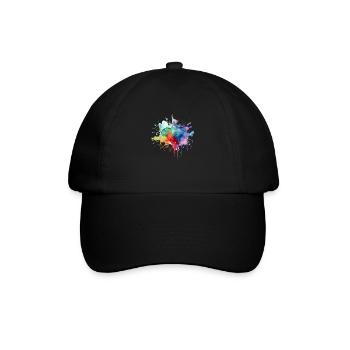 Watercolor Splash Splash Colorful Acrylic - Baseball Cap - black/black - Front