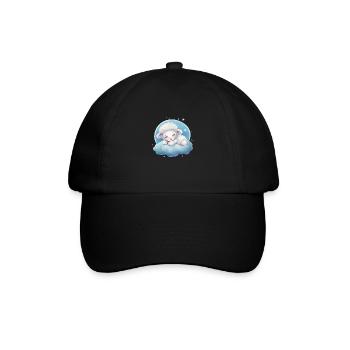 Cute sleeping sheep for babies and children - Baseball Cap - black/black - Front