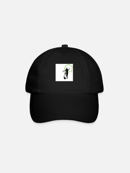 Homme sur escabeau - Casquette classique - noir/noir