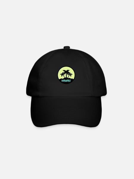 hawaii palmen - Baseballkappe - Schwarz/Schwarz