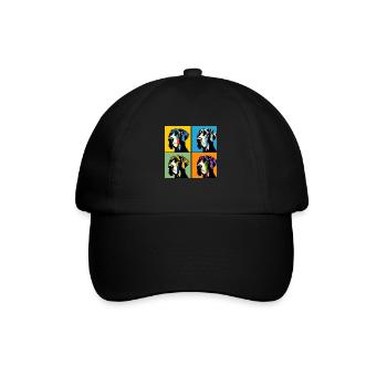 Pop Great Dane Dog Portrait - Pet Portrait - Baseball Cap - black/black - Front