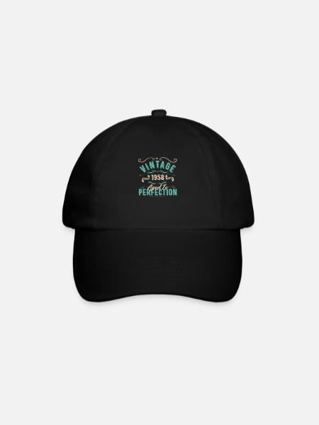Jahrgang 1958 - 1958 Geburtstagsgeschenk - Baseballkappe - Schwarz/Schwarz