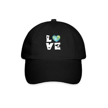 Liebe Erde Herz - Baseballkappe - Schwarz/Schwarz - Vorne