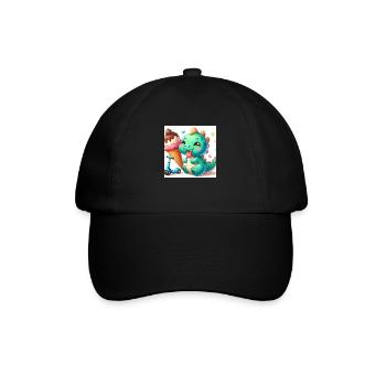 Dino green with cream cone and roller - Baseball Cap - black/black - Front